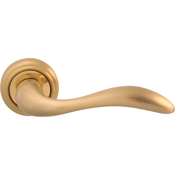 Дверная ручка на круглой розетке "LAGUNA" 132 V Матовая латунь/латунь, материал Латунь, отделка Латунь, 145*50 мм