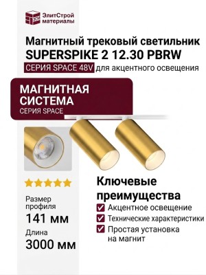 Магнитный трековый светильник SUPERSPIKE 2 12.30 PBRW