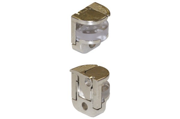 Полкодержатель с зажимом под шуруп, ALC6TDX0036, материал Замак, отделка Никель Транспарент