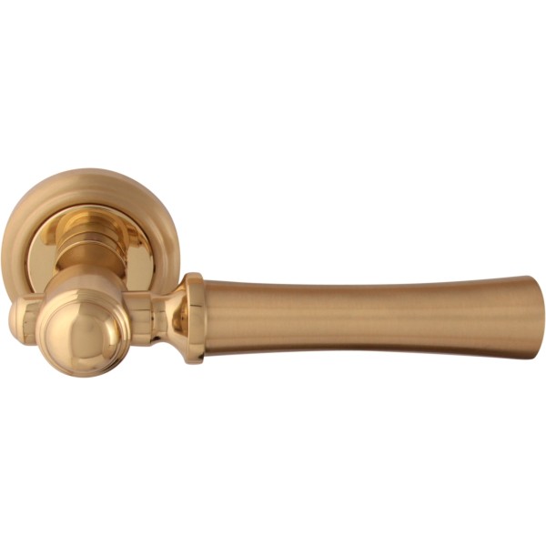 Дверная ручка на круглой розетке "CARLO" 283V, материал Латунь, отделка Латунь, 136*50 мм