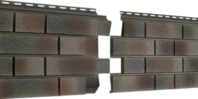 Фасадная панель Ю-пласт, Стоун Хаус S-Lock, Клинкер Нордик, Цвет Пепла.