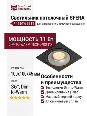 Светильник потолочный SFERA R 11 DTW BS FB