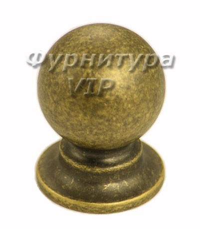 Ручка кнопка OLIMPOS-24 30 мм античная бронза, материал Латунь, отделка Бронза, 40*d=30 мм