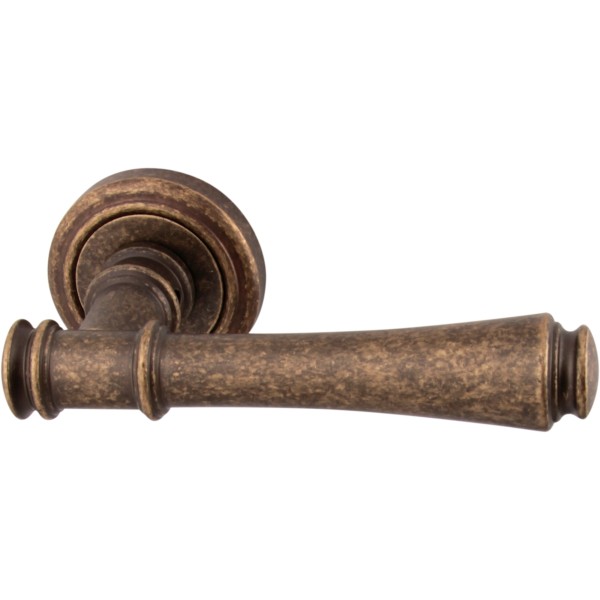 Дверная ручка на круглой розетке 245 V Tako Античная бронза, материал Латунь, отделка Бронза, 128*50*71 мм