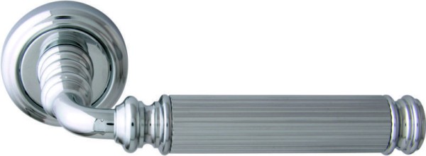 Дверная ручка на круглой розетке "RANIA"290V CP, материал Латунь, отделка Хром, 145*50 мм