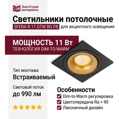 Светильник потолочный SFERA R 11 DTW BG FB