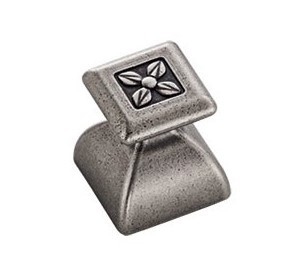 Ручка кнопка  24124Z02700.19, материал Замак, отделка Серебро, 27*27*31 мм