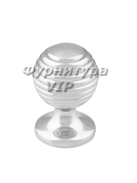 Ручка кнопка PAMUKKALE-08 25 мм хром, материал Латунь, отделка Хром, 38*d=25 мм