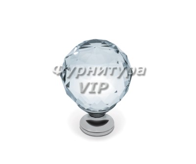 Ручка кнопка Gamet GZ-CRPA25-01, материал Замак Стекло, отделка Стекло Хром, 37*d=25 мм