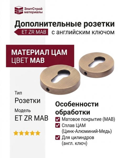 Дополнительные розетки для замка с английским ключом ET ZR MAB
