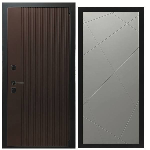 Дверь входная «Сириус», внутренняя панель Лучи (лайт грей софт)