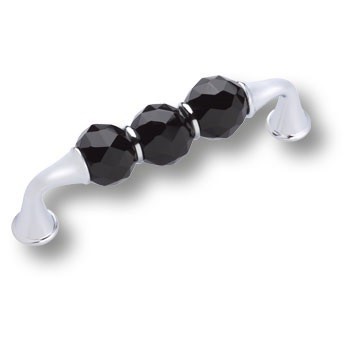 Ручка скоба 2537-005-96-BLACK, материал Замак Стекло, отделка Хром Стекло, 34*21*112 мм