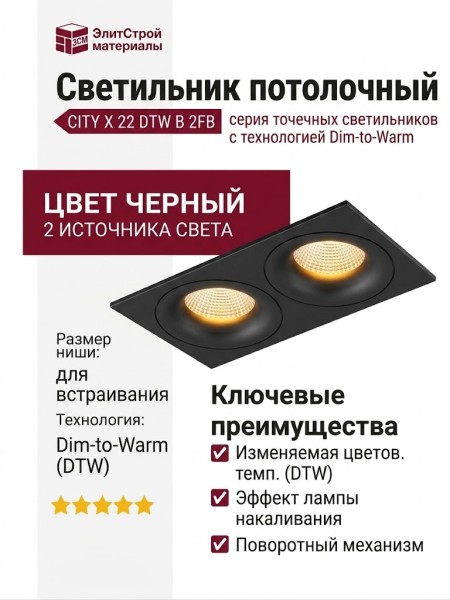Светильник потолочный CITY X 22 DTW B 2FB