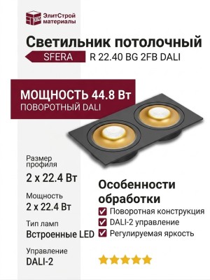 Светильник потолочный SFERA R 22.40 BG 2FB DALI