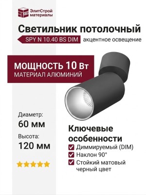 Светильник потолочный SPY N 10.40 BS DIM
