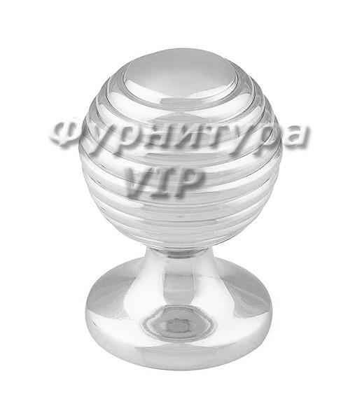 Ручка кнопка PAMUKKALE-08 30 мм хром, материал Латунь, отделка Хром, 44*d=30 мм