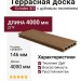 Террасная доска Grinder 3D с дубовым тиснением в цвете Карамель