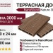 Террасная доска пустотелая ДПК NanoWood Nature 3D Орех