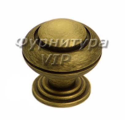 Ручка кнопка "VICTORIAN" 806 30 MAB, материал Латунь, отделка Бронза, 29*d=30 мм