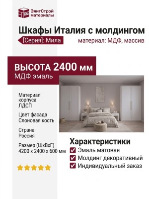 Шкафы Италия с молдингом