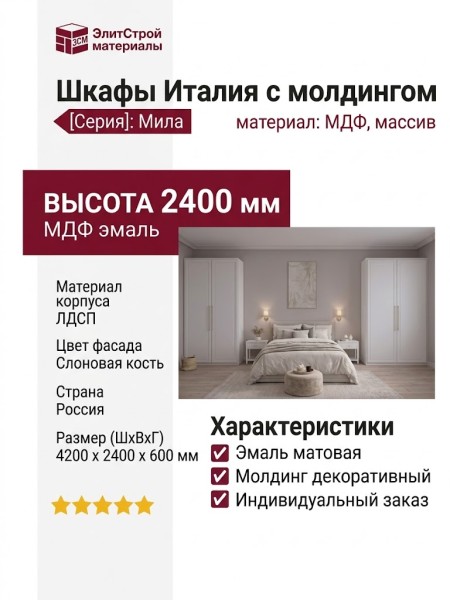 Шкафы Италия с молдингом