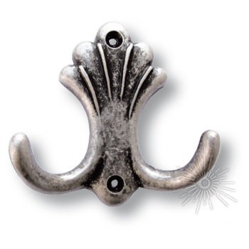 Крючок 15.722.00.16, материал Замак, отделка Серебро, 20*62*65 мм