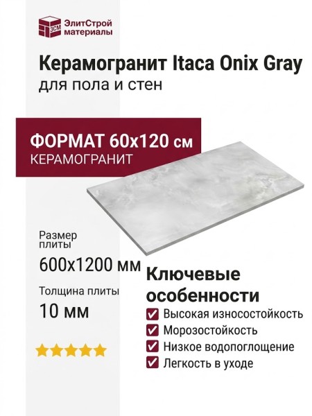 Itaca Onix Gray 60x120