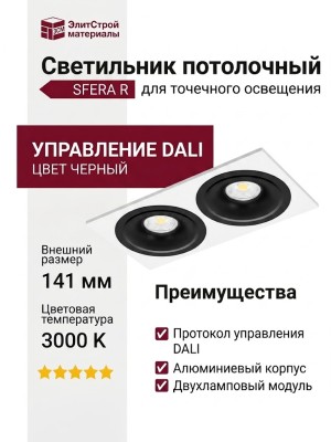 Светильник потолочный SFERA R 22.40 B 2FW DALI