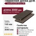 Террасная доска ДПК SaveWood, SW Ornus (R), Темно-коричневый