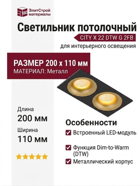 Светильник потолочный CITY X 22 DTW G 2FB