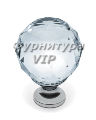 Ручка кнопка Gamet GZ-CRPA40-01, материал Замак Стекло, отделка Стекло Хром, 55*d=40 мм