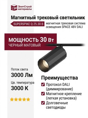 Магнитный трековый светильник SUPERSPIKE Q 25.30 B DALI