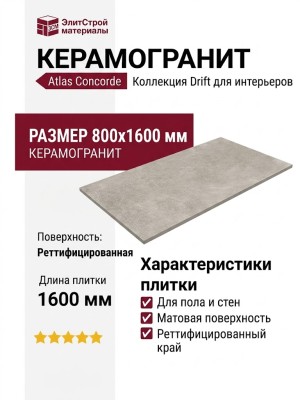 Atlas Concorde Drift Light Grey Ret 80x160 610010001663