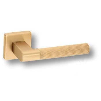 Дверная ручка на квадратной розетке HA247LRO11 GB LEO-L, материал Замак, отделка Латунь, 143*52*62 мм