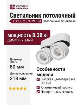 Светильник потолочный FOCUS 2 8.30 W DIM