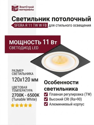 Светильник потолочный SFERA R 11 TW W FB