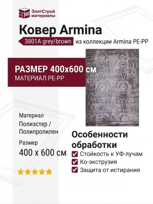 Ковер Armina 3801A grey/brown 400x600