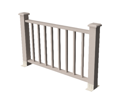 Декоративное ограждение ДПК GRINDERDECO Альма 1500 с скрытым крепежом, выбеленый дуб.