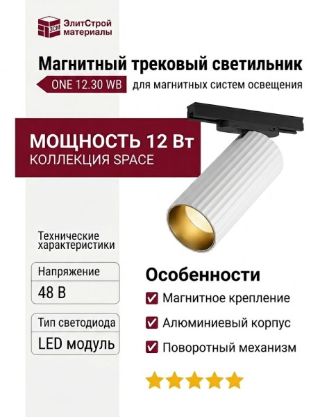 Магнитный трековый светильник ONE 12.30 WB