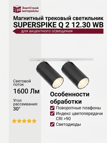 Магнитный трековый светильник SUPERSPIKE Q 2 12.30 WB