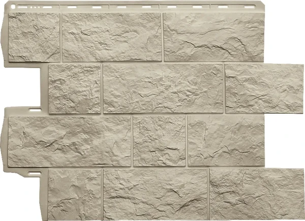 Фасадная панель Альта-Профиль, Туф ЭКО, Кремовый