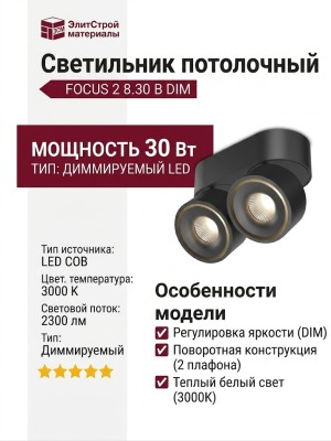 Светильник потолочный FOCUS 2 8.30 B DIM