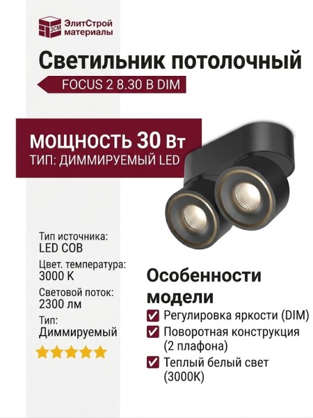 Светильник потолочный FOCUS 2 8.30 B DIM