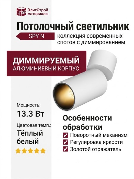Светильник потолочный SPY N 13.30 WB DIM