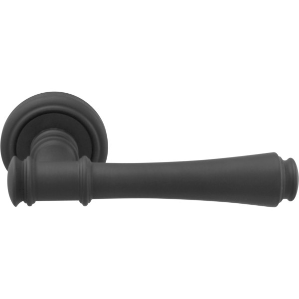 Дверная ручка на круглой розетке 245 V Tako Черный, материал Латунь, цвет Чёрный, отделка, 128*50*71 мм