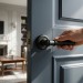Дверная ручка на круглой розетке 245 V Tako Черный, материал Латунь, цвет Чёрный, отделка, 128*50*71 мм