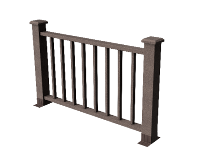 Декоративное ограждение ДПК GRINDERDECO Альма 1500 с скрытым крепежом, цвет венге