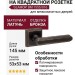 Дверная ручка на квадратной розетке "GLAMOR" BM 1555/016, материал Латунь, отделка Бронза, 145*53*53 мм