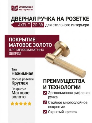 Дверная ручка на круглой розетке AXEL-T ZR BB