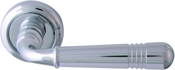 Дверная ручка на круглой розетке "ALFA" 293V CP, материал Латунь, отделка Хром, 136*50 мм